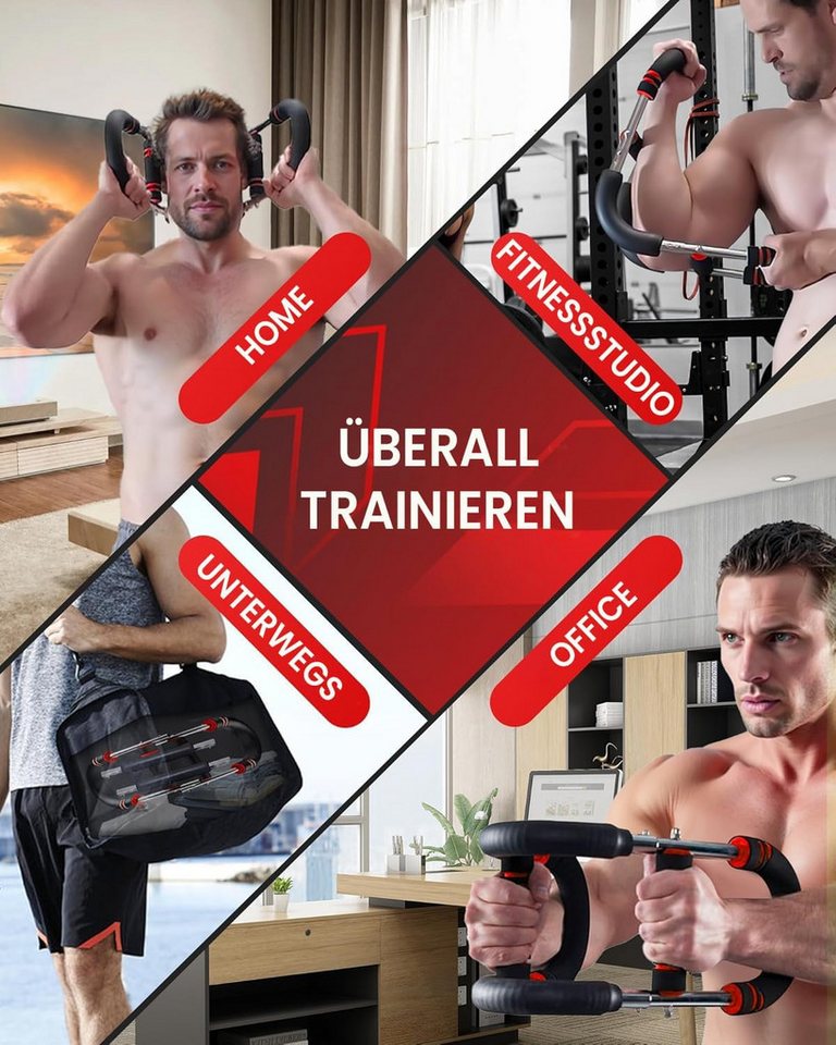 LEMLIT Multitrainer Power Twister Armtrainer 30-50 kg, verstellbarer Brusttrainer U-Form, (1er Set, 1-St., 30‑50 kg Verstellbar), tragbarer Expander für Arm- und Brusttraining Zuhause Bild 4