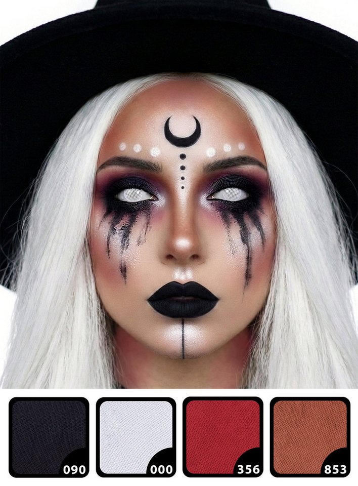 Maskworld Theaterschminke Make-up Set Dark Witch, Mondgöttin oder düstere Hexe schminken auf Wasserbasis Bild 2