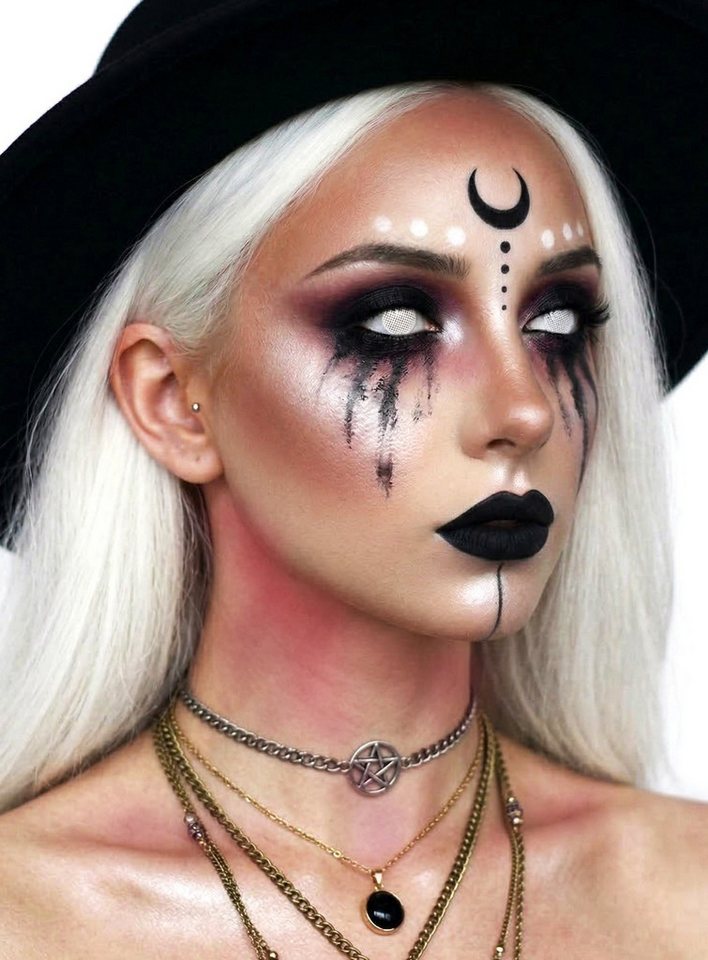 Maskworld Theaterschminke Make-up Set Dark Witch, Mondgöttin oder düstere Hexe schminken auf Wasserbasis Bild 4