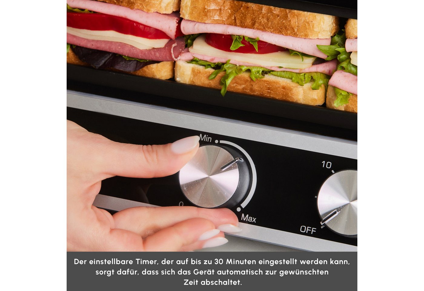 Karaca Kontaktgrill Karaca Nova Grill Kontaktgrill & Sandwichmaker 2000W Edelstahl Bild 2