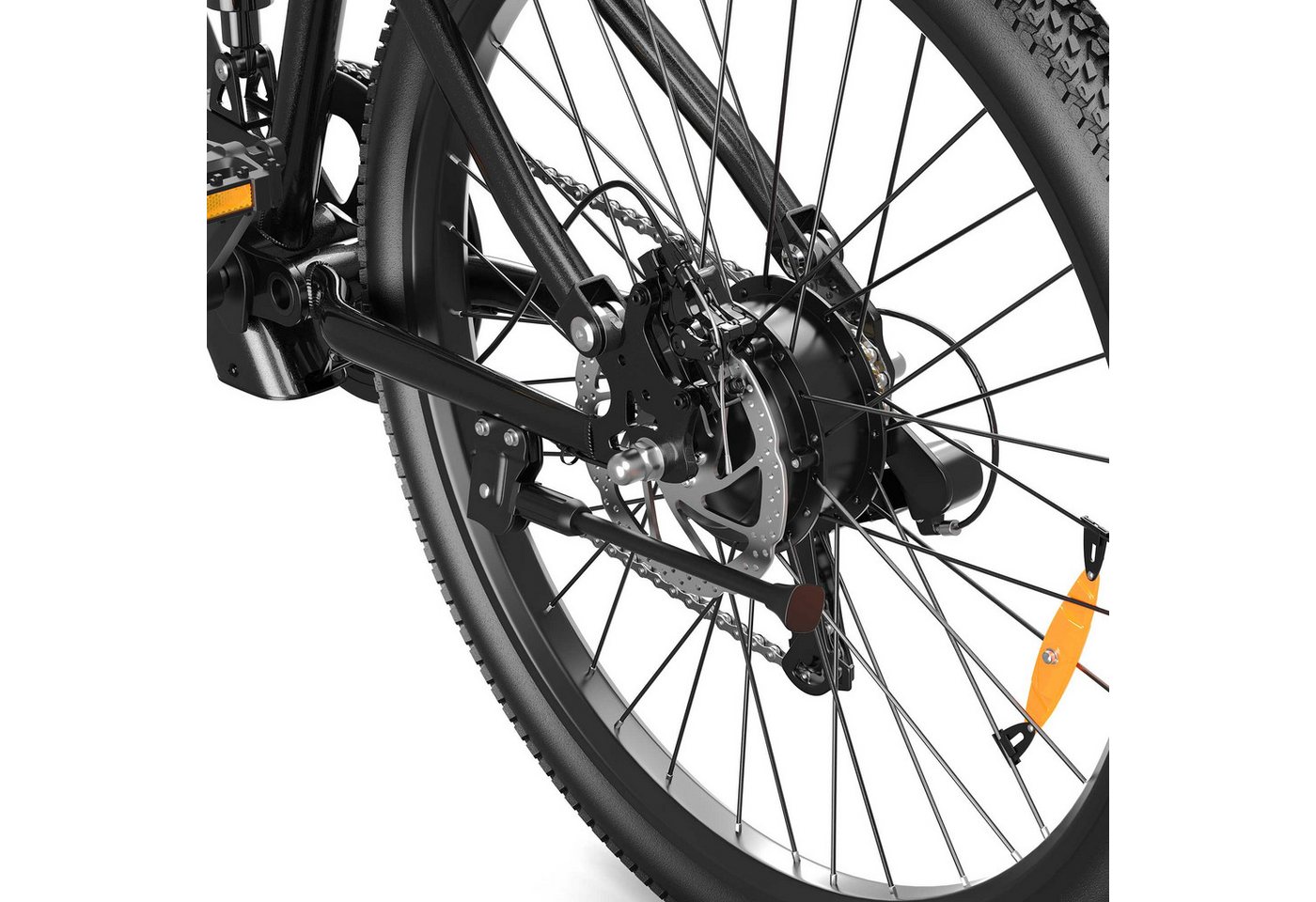 Vankel E-Bike Cityrad Herren Damen E-Mountainbike 26 Zoll 250W 624Wh 50km Shimano 7-Gang, Kettenschaltung, Heckmotor, 624 Wh, (Beleuchtungsset mit Batterieladegerät, Batterieschlüssel, Werkzeug), 25 km/h 150mm Mitteldämpfer Mechanische Scheibenbremsen 26 Zoll 24kg Bild 2