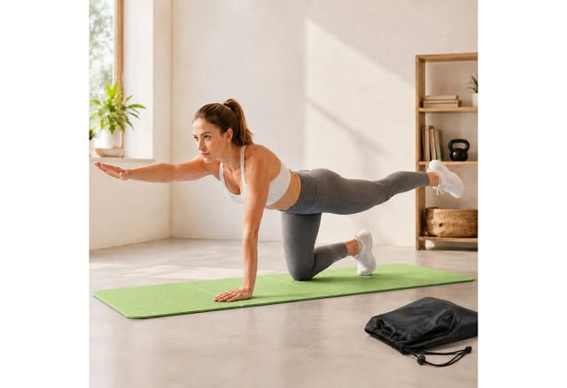 relaxdays Yogamatte Faltbare Yogamatte 6 mm (2-St), grün