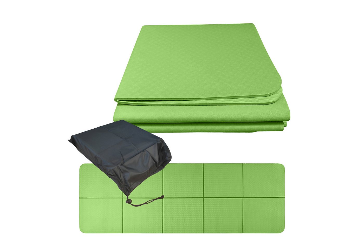 relaxdays Yogamatte Faltbare Yogamatte 6 mm (2-St), grün Bild 3
