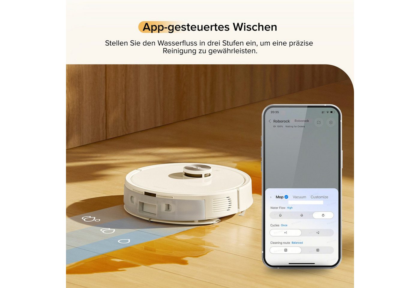 Roborock Saugroboter mit Wischfunktion Roborock Q7 M5, 10000Pa (Upgrade von Q5 Pro), Einstiegsleistung, Perfekt für Haustierbesitzer, Dual Anti-Tangle System,Präzise Navigation, App-Steuerung Bild 2