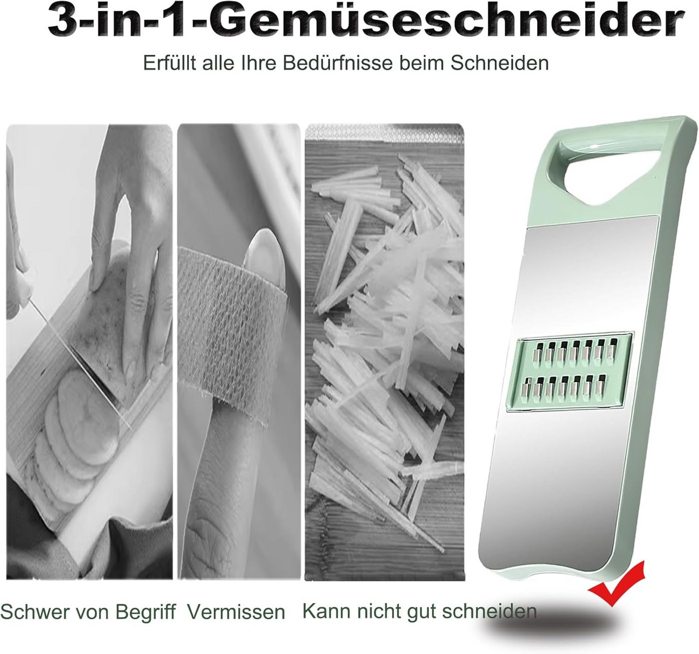 FELIXLEO Gemüseschneider Gemüseschneider Julienneschneider Gemüsehobel Gemüsereibe G Bild 3