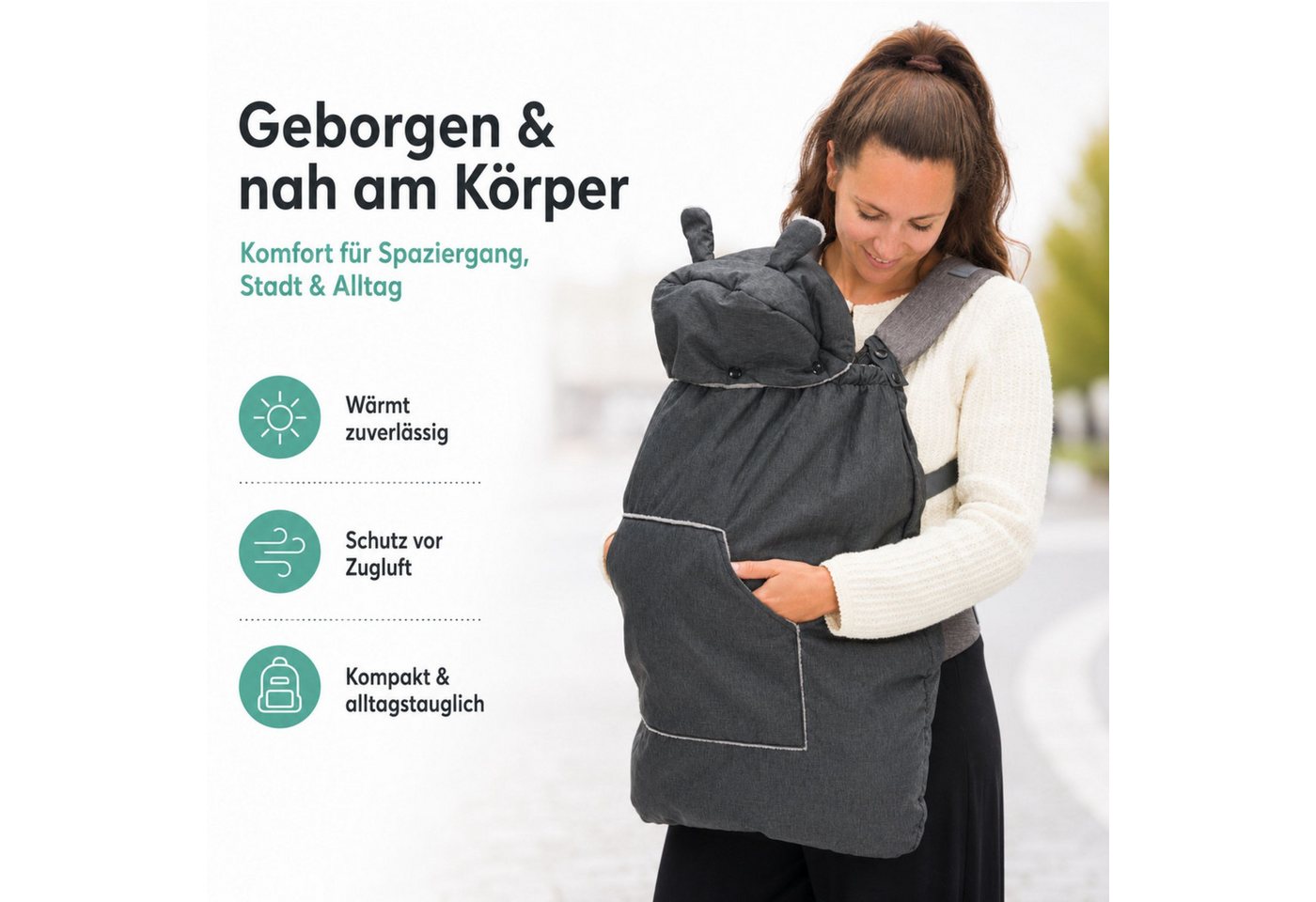 Fillikid Bauchtrage Tragecover für Bauchtrage Coralfleece Exklusiv Bild 4