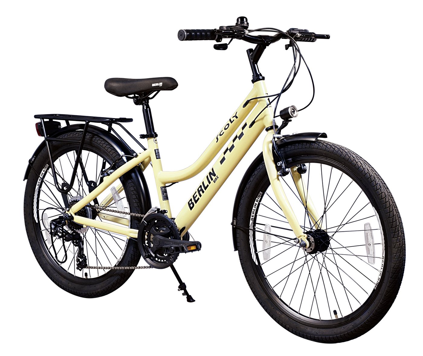 BERLIN BIKE Kinderfahrrad Scoly 24 Zoll Cityrad, 21 Gang, Für Mädchen und Jungen, mit StVZO-Beleuchtung und Gepäckträger Bild 3