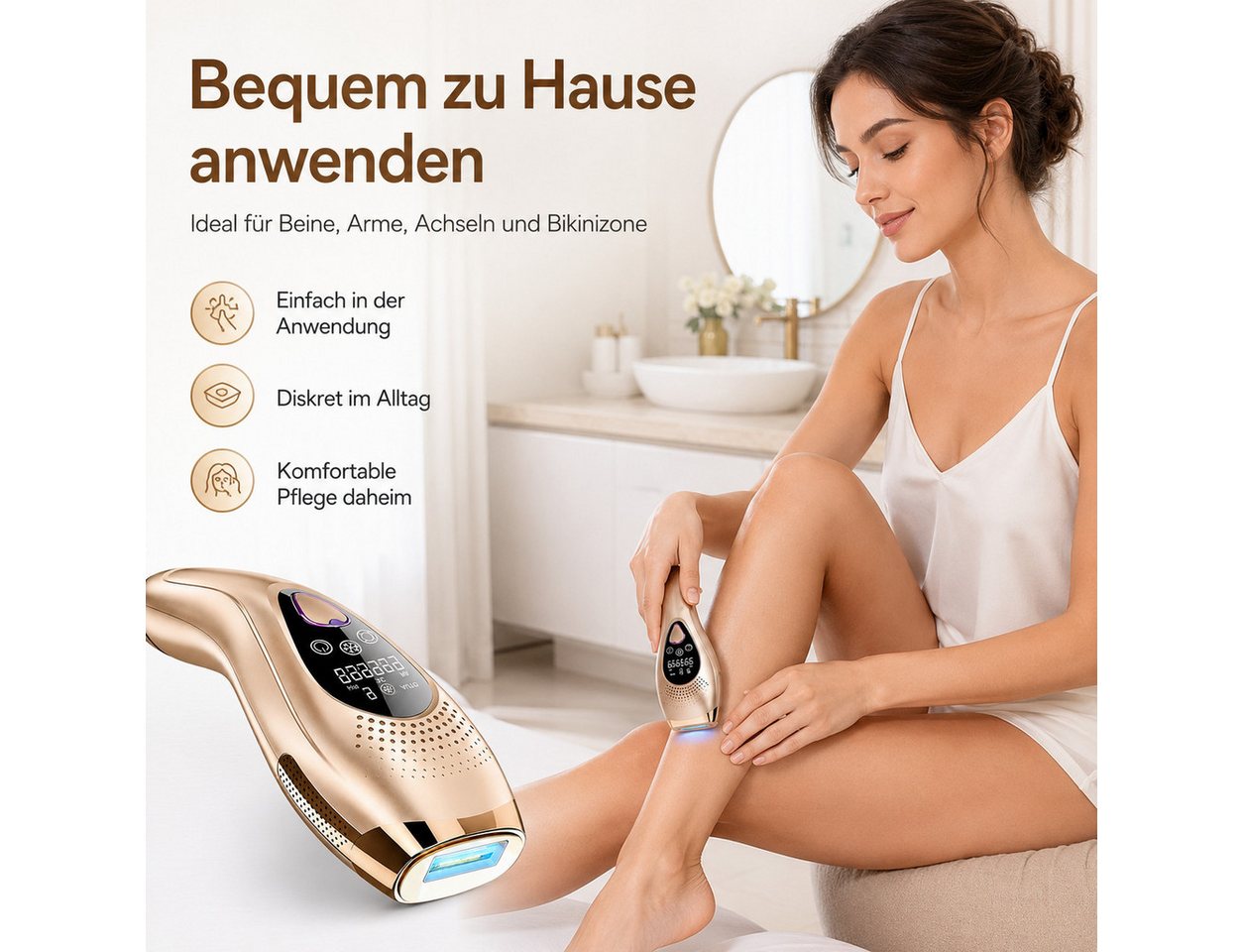 XEOOCE IPL-Haarentferner IPL Haarentferner mit Kühlfunktion, 9 Stufen und 999.999 Impulsen, 999.999 Lichtimpulse Bild 3