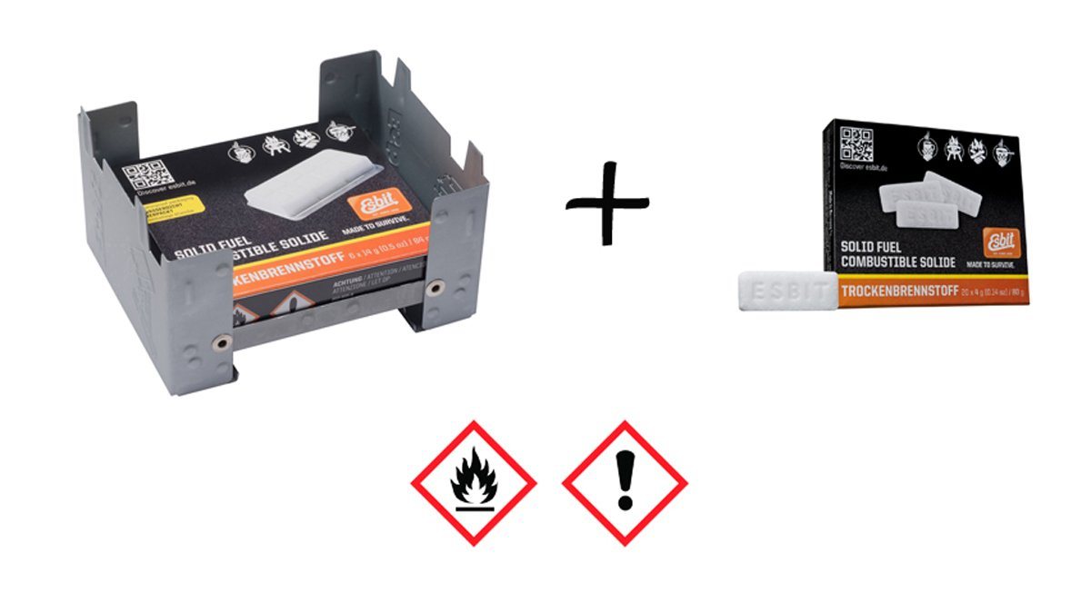Esbit Gaskocher, Esbit Taschenkocher klein inkl. 2x Trockenbrennstoff-Tabletten 16x5g Bild 3