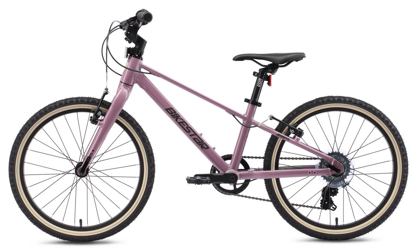 Bikestar Kinderfahrrad Leichtgewicht 8 kg 20 Zoll Aluminium ab 6 Jahre, 7 Gang Shimano RD-M2005 Schaltwerk, Kettenschaltung, Reflektierende Reifen, leichtes Treten, ergonomischer Rahmen