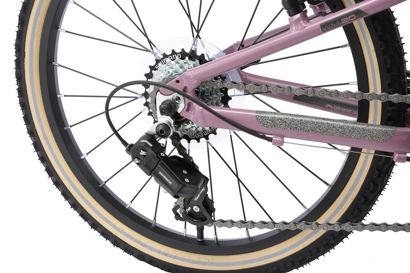 Bikestar Kinderfahrrad Leichtgewicht 8 kg 20 Zoll Aluminium ab 6 Jahre, 7 Gang Shimano RD-M2005 Schaltwerk, Kettenschaltung, Reflektierende Reifen, leichtes Treten, ergonomischer Rahmen Bild 5