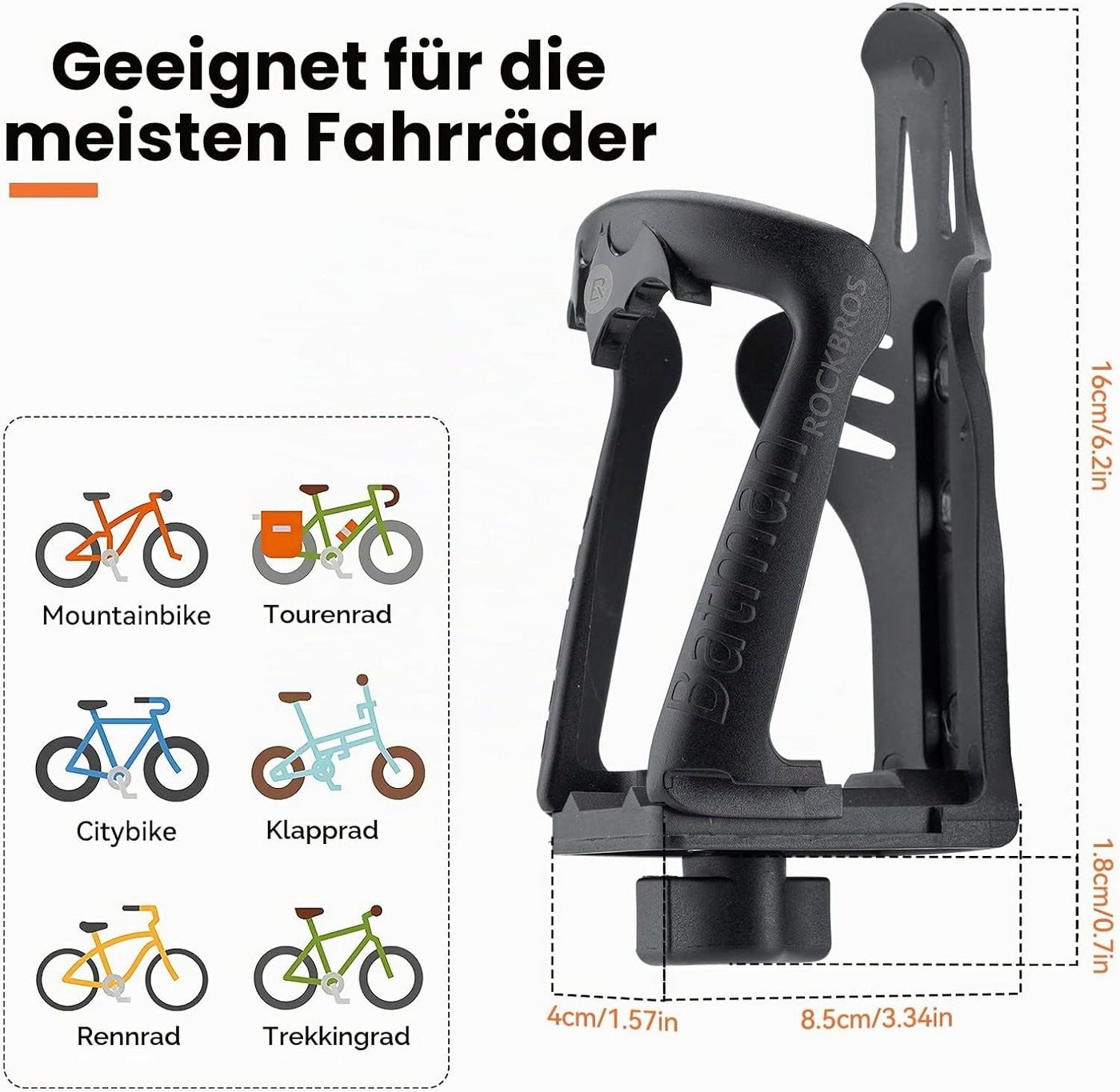 ROCKBROS Fahrrad-Flaschenhalter Verstellbarer Fahrrad-Flaschenhalter