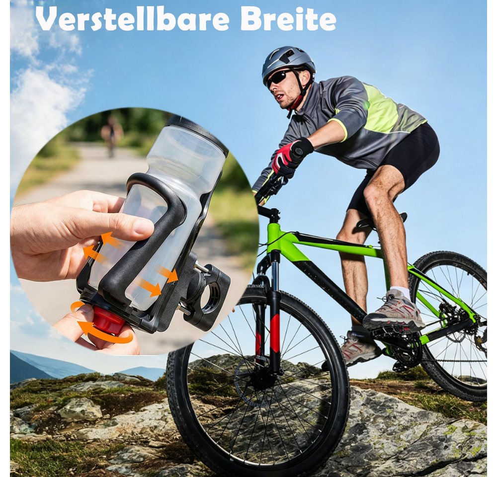 AFKSMILE Fahrrad-Flaschenhalter Fahrrad Flaschenhalter, Getränkehalter für Ø2.2-3.2cm Lenkerrohre, Getränkehalter Motorrad, Größenverstellbare Für Flaschen mit 5-7.5cm Bild 4