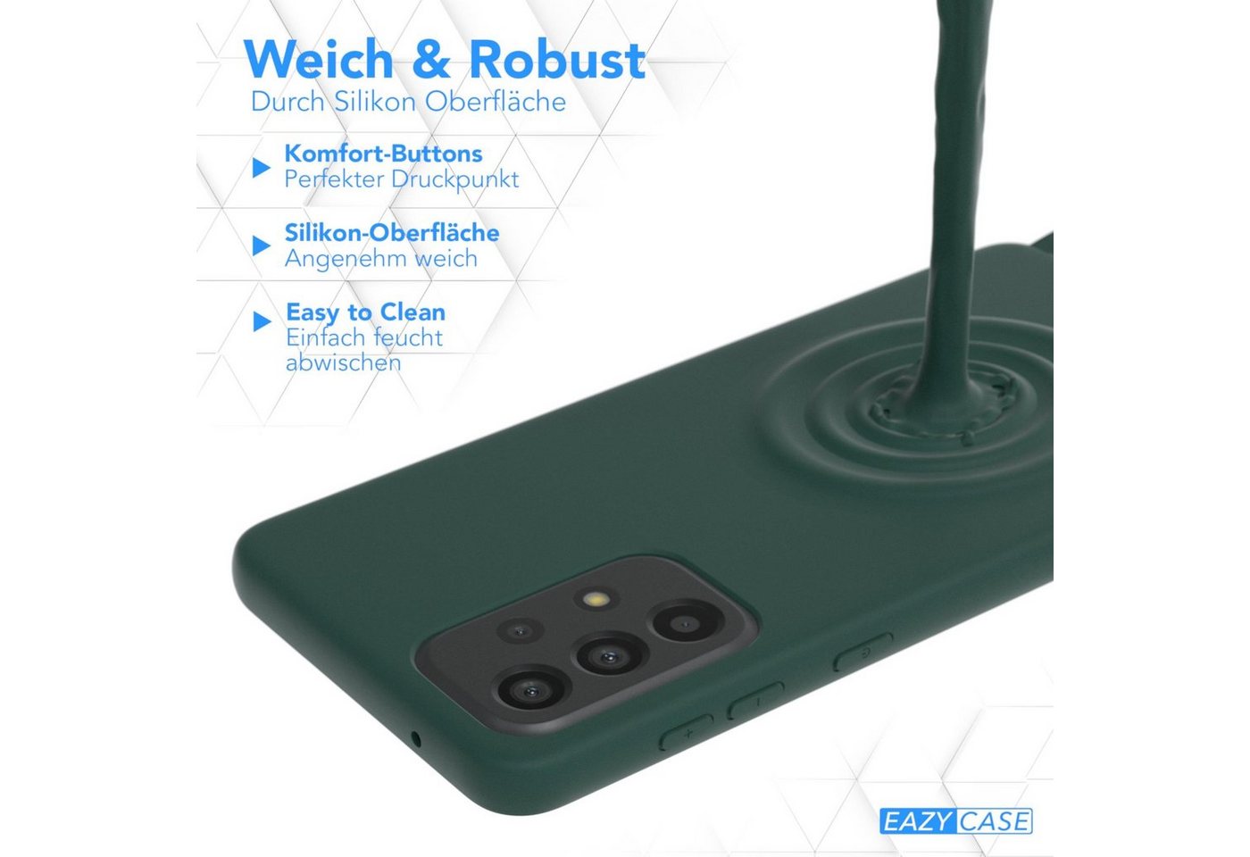 EAZY CASE Handykette Silikon Kette für Samsung Galaxy A33 5G 6,4 Zoll, Smartphonekette Cross Bag Handytasche Kordel Dunkel Grün / Piniengrün Bild 5