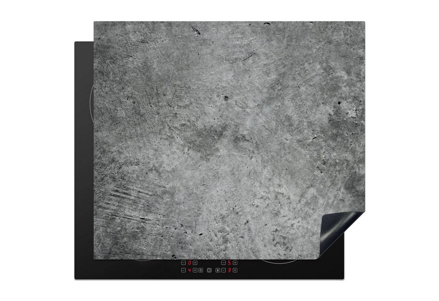 MuchoWow Herd-Abdeckplatte Beton - Schiefer - Grau -Betonstruktur, Vinyl, (1 tlg), Abdeckplatte für Ceranfeld, Herd Inductionsmatte, 57.6x51.6 cm Bild 2