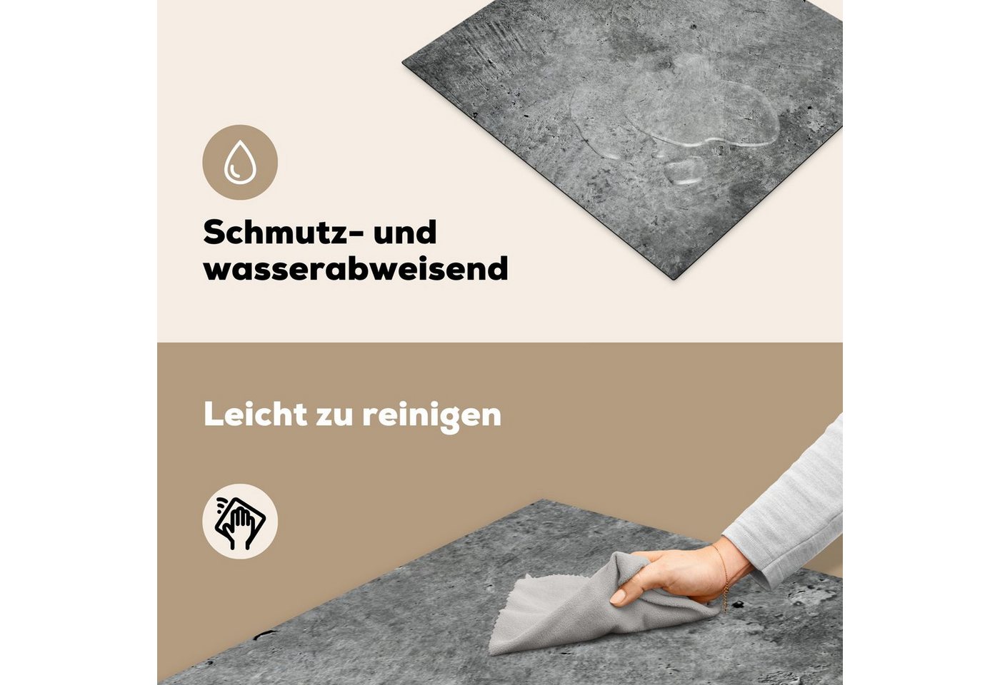 MuchoWow Herd-Abdeckplatte Beton - Schiefer - Grau -Betonstruktur, Vinyl, (1 tlg), Abdeckplatte für Ceranfeld, Herd Inductionsmatte, 57.6x51.6 cm Bild 4
