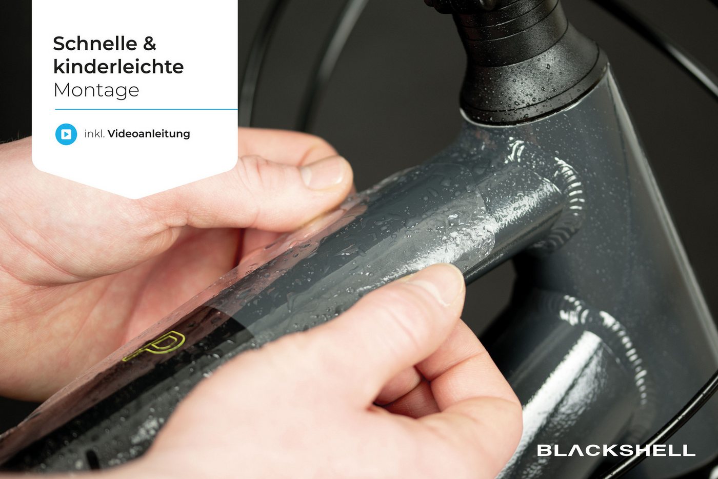 Blackshell Lackschutzfolie Fahrrad Aufkleber Schutzfolie für alle Rahmentypen Transparent, 24-teilig, Steinschlagschutzset, Lackschutzfolie, Einfache Montage Bild 4