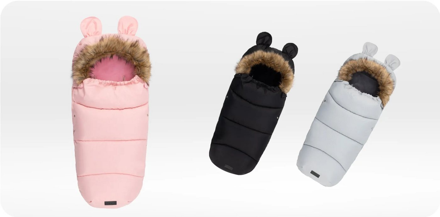 MoMi Fußsack Cozy Universal-Fußsack für Kinderwagen, Fleece-Innenfutter, Rosa