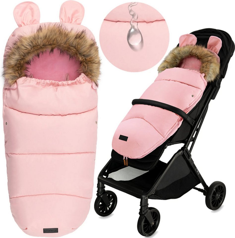 MoMi Fußsack Cozy Universal-Fußsack für Kinderwagen, Fleece-Innenfutter, Rosa Bild 2