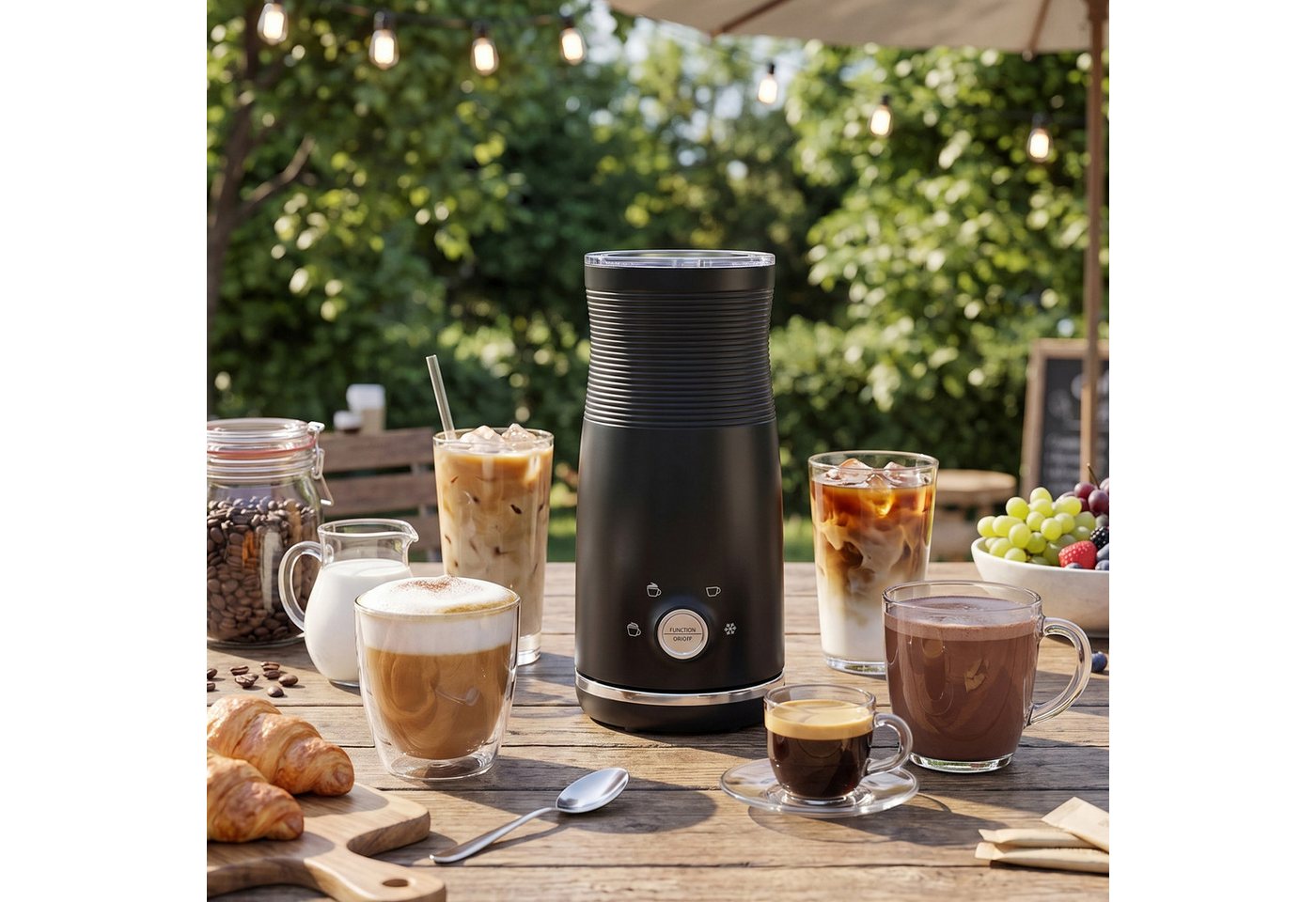 SONGMICS Milchaufschäumer Elektrischer 4-in-1 Automatisch 300 ml, 10,5 x 10,5 x 20,3 cm, schwarz Bild 5