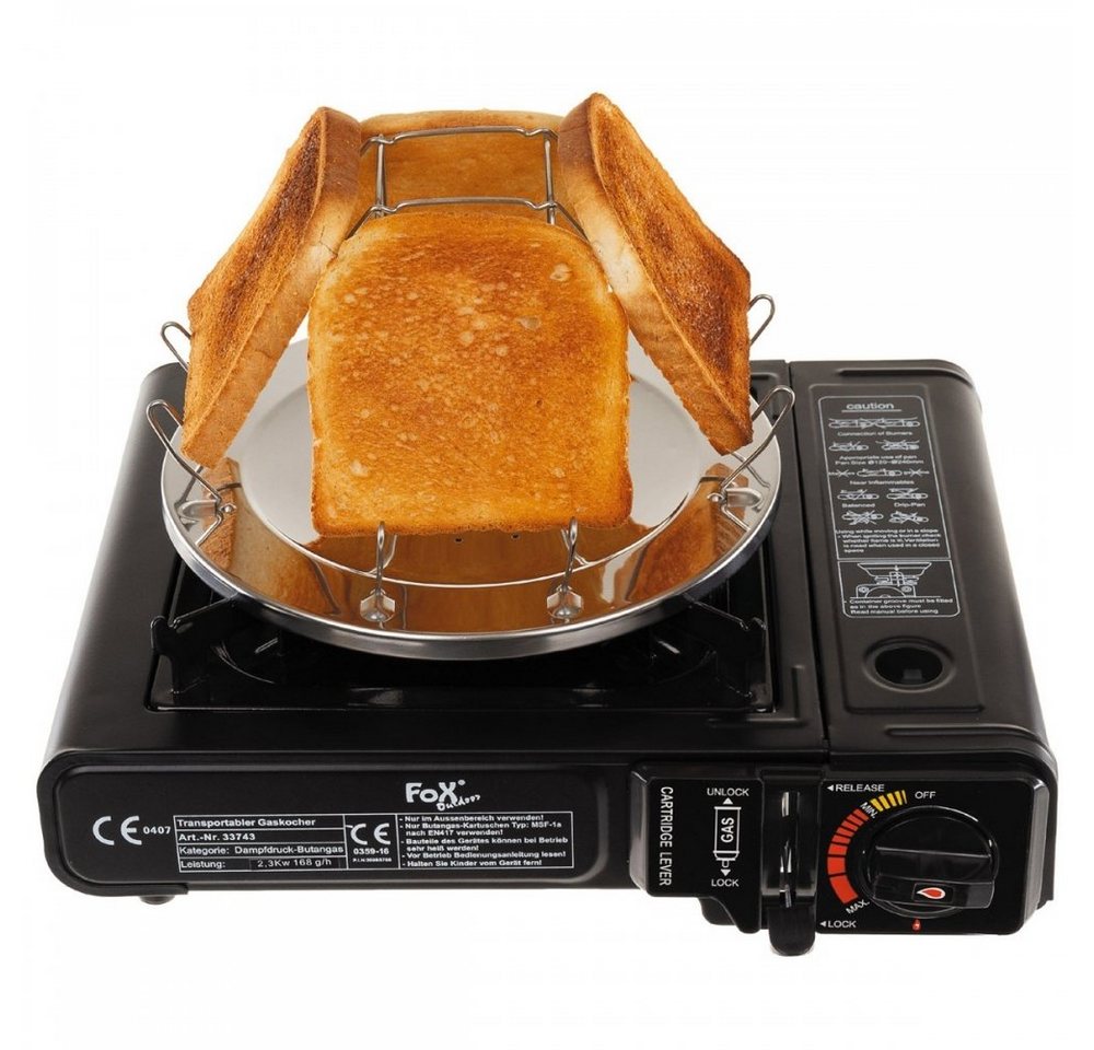 FoxOutdoor Toaster Campingtoaster, klappbar, für 4 Scheiben, mit Zange, für 4 Scheiben Bild 3