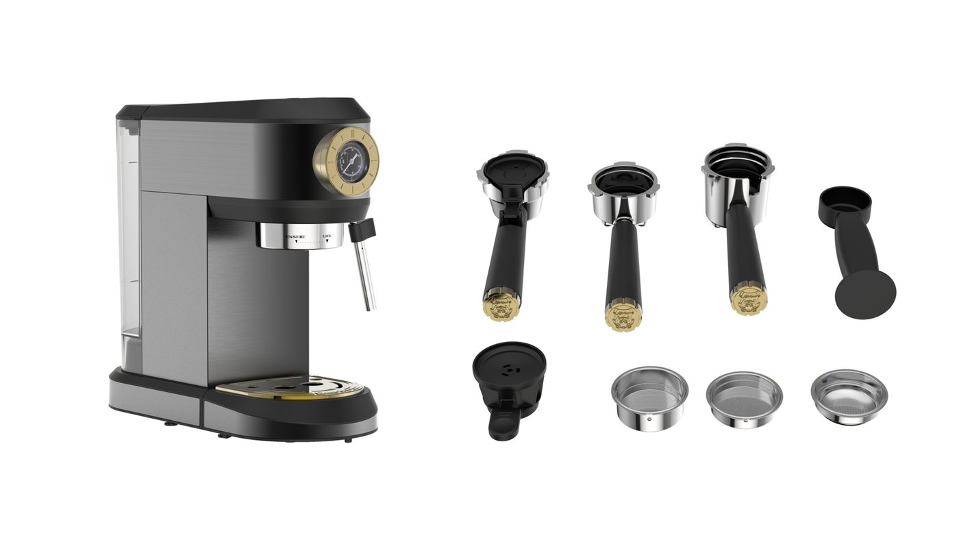 Kaiser Küchengeräte Espressomaschine, Siebträger-Espressomaschine,19 bar+ Retro Wasserkocher+Retro-Toaster Bild 2