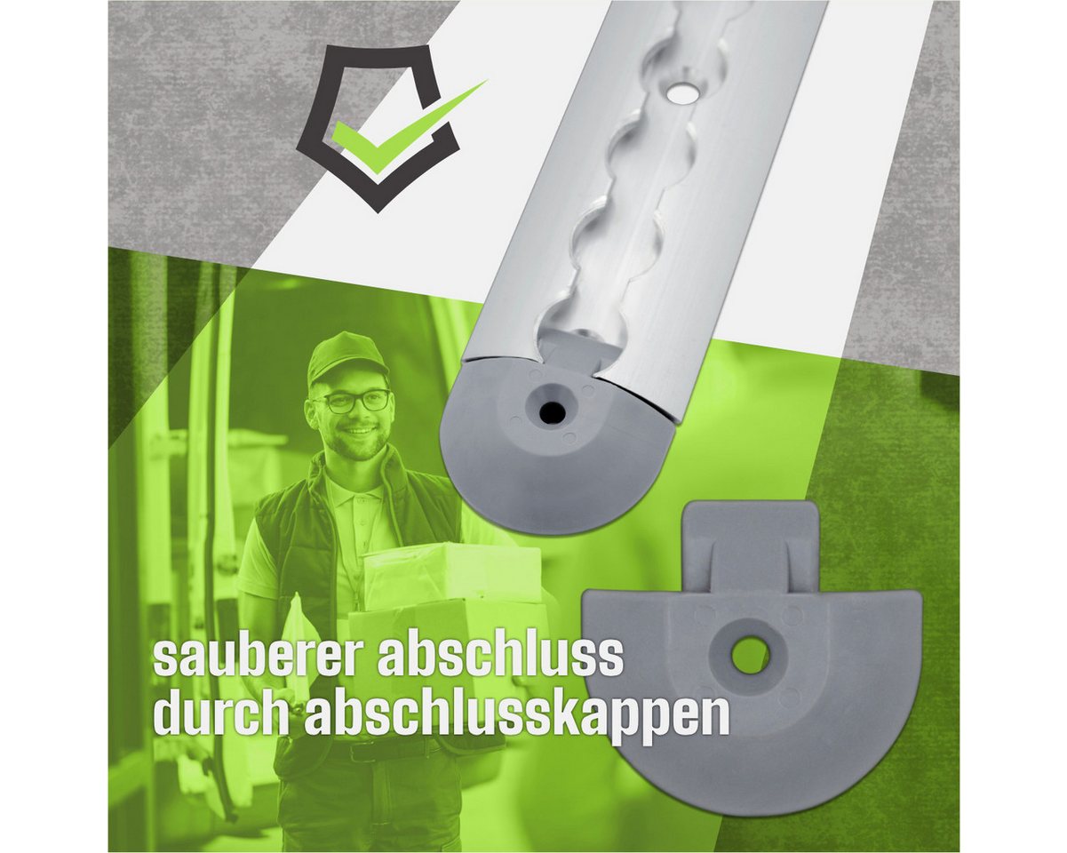 solidpro Spanngurt Airlineschiene 2 0,5 Meter halbrund silber + 4 Ösen & 4 Endkappen (Set, 2-St., mit 4 Zurrösen & 4 Endkappen) Bild 3