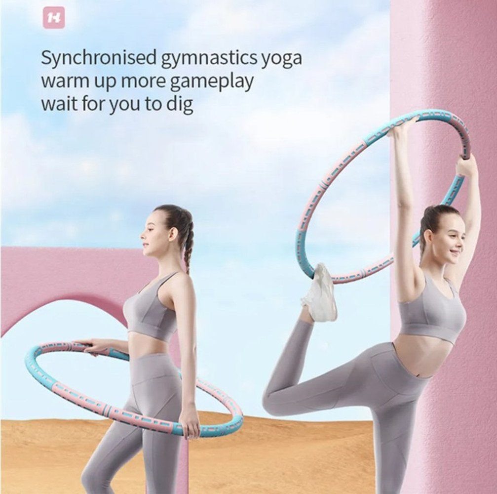 AURIVION Hula-Hoop-Reifen Hula Hoop Fitnessreifen 6-teilig abnehmbar für Training (Set, 1-tlg., Verstellbarer Hula Hoop für Zuhause, Gym & Workout), Edelstahl Hulahoop zum Abnehmen und für Fitnessübungen