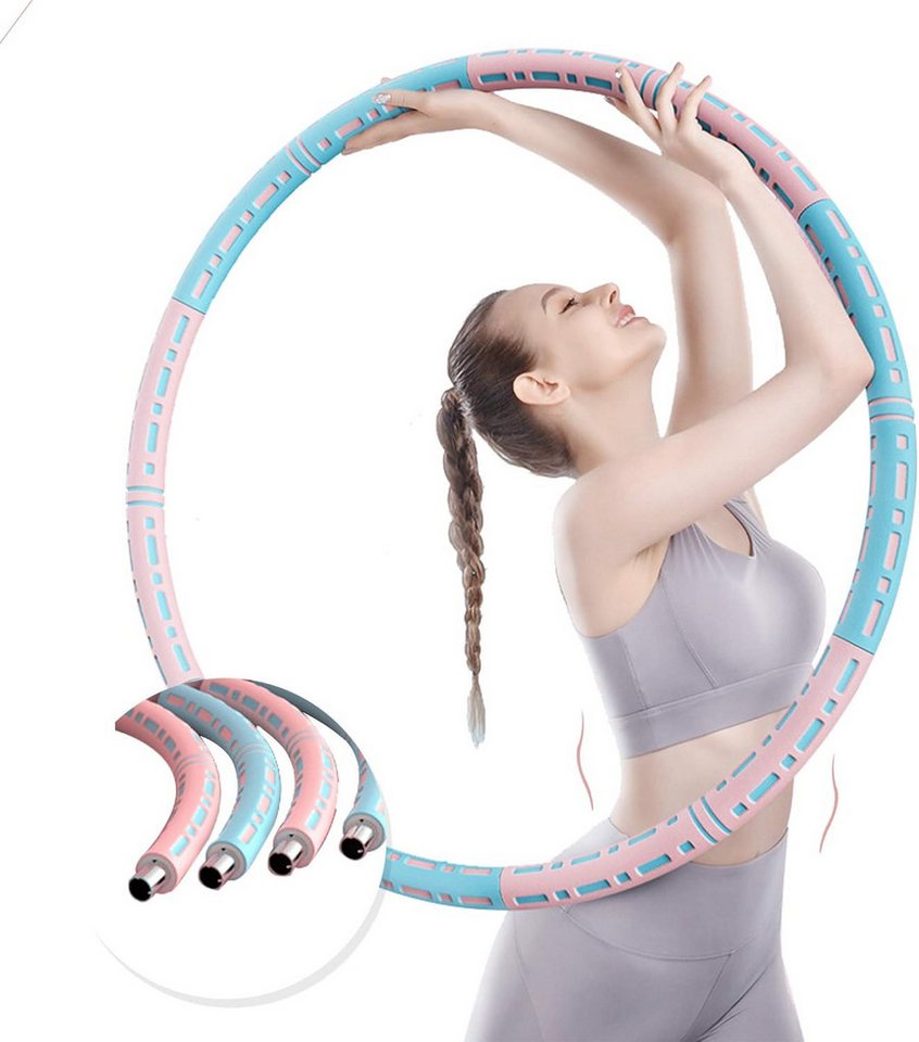 AURIVION Hula-Hoop-Reifen Hula Hoop Fitnessreifen 6-teilig abnehmbar für Training (Set, 1-tlg., Verstellbarer Hula Hoop für Zuhause, Gym & Workout), Edelstahl Hulahoop zum Abnehmen und für Fitnessübungen Bild 3