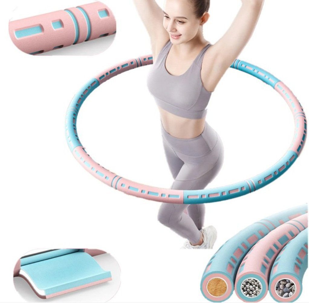 AURIVION Hula-Hoop-Reifen Hula Hoop Fitnessreifen 6-teilig abnehmbar für Training (Set, 1-tlg., Verstellbarer Hula Hoop für Zuhause, Gym & Workout), Edelstahl Hulahoop zum Abnehmen und für Fitnessübungen Bild 4