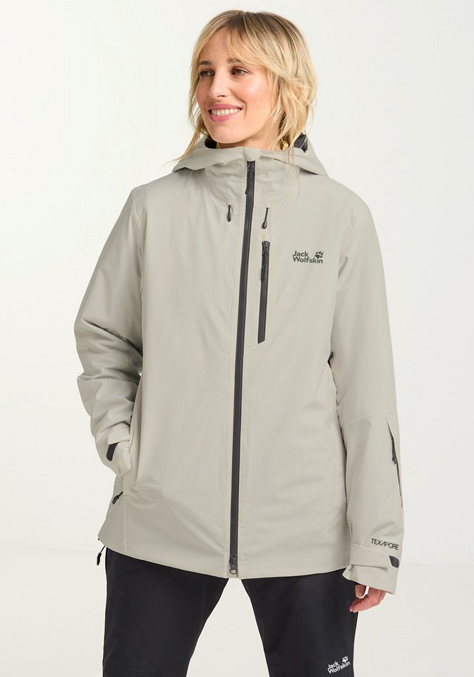 Jack Wolfskin Skijacke FLOWLINE 3IN1 JKT W mit abnehmbarer Innenjacke, atmungsaktiv, wasserdicht, winddicht