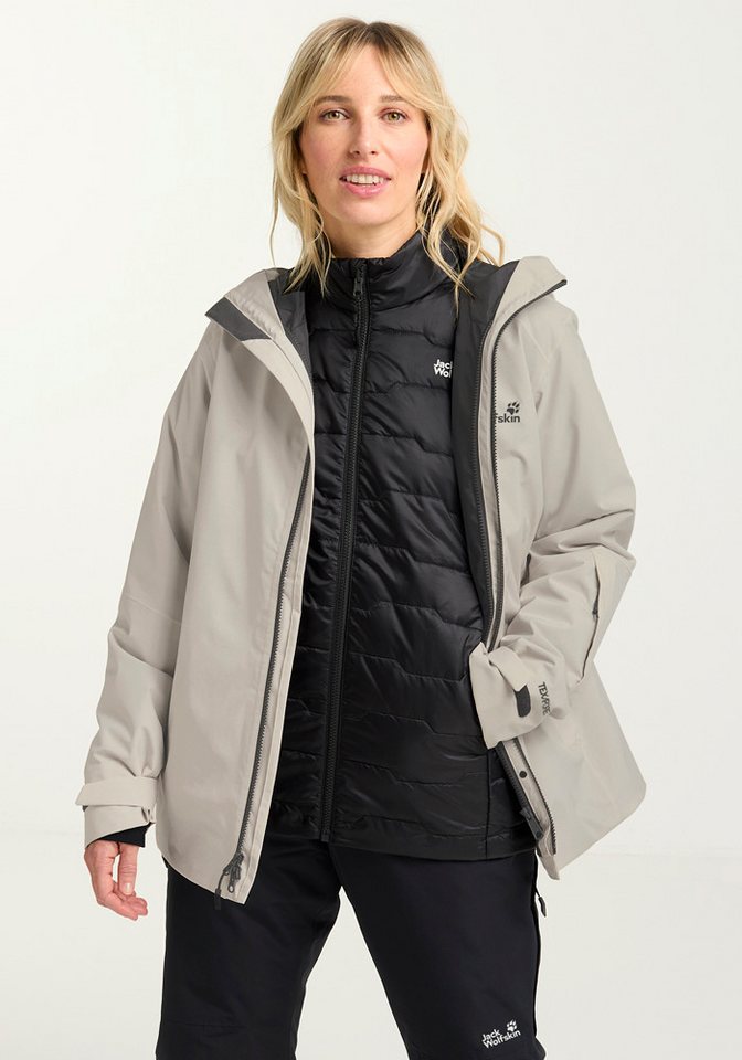 Jack Wolfskin Skijacke FLOWLINE 3IN1 JKT W mit abnehmbarer Innenjacke, atmungsaktiv, wasserdicht, winddicht Bild 3