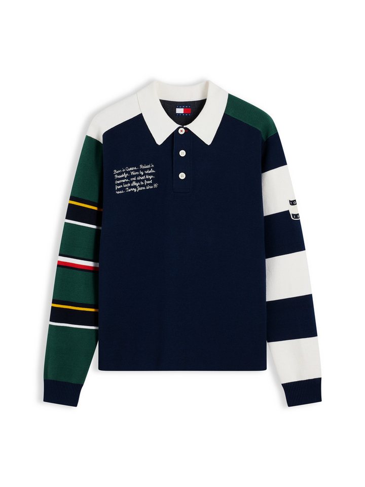 Tommy Jeans Rugbyshirt TJM REGULAR TOMMY KNITTED RUGBY aus Strick mit Color Block Bild 3