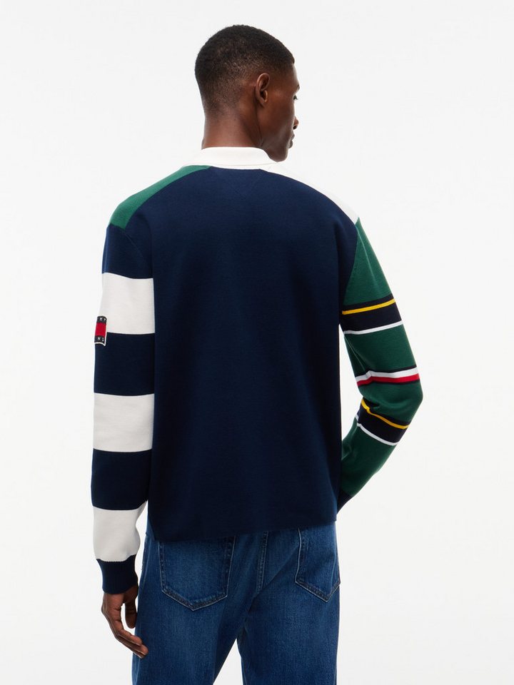 Tommy Jeans Rugbyshirt TJM REGULAR TOMMY KNITTED RUGBY aus Strick mit Color Block Bild 4