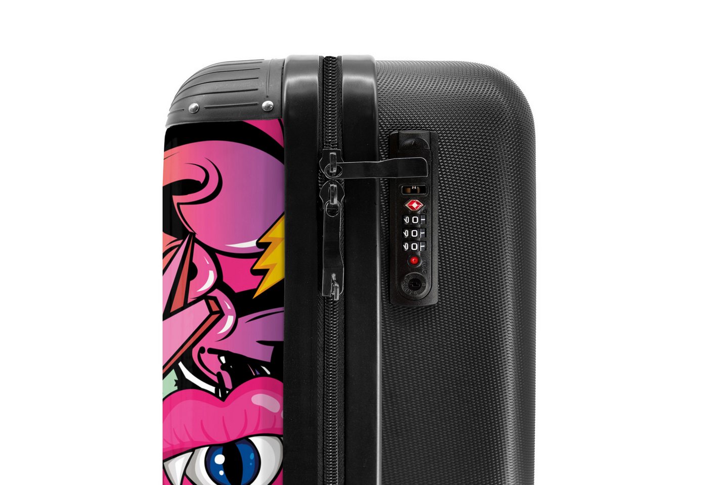 NoBoringSuitcases.com© Hartschalen-Trolley Design - Superstar - Cool - Muster - Lippen - Kinder 55x35x20cm, Kinder Koffer Klein, Trolley Handgepäck, Reisekoffer