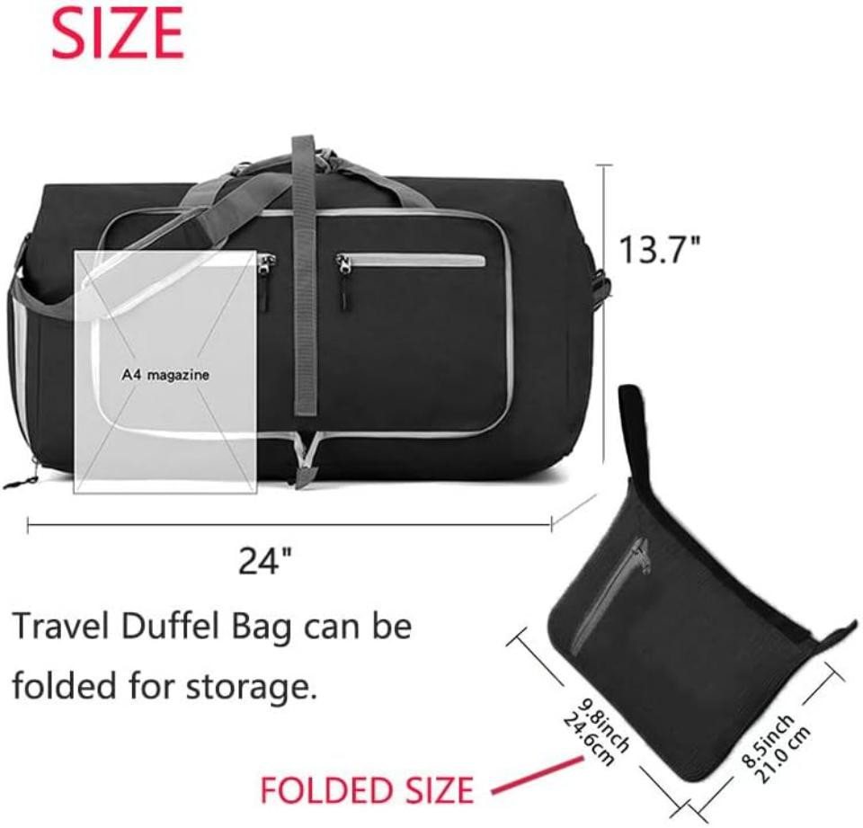 AURIVION Reisetasche Reisetasche faltbar & wasserfest, großes Fassungsvermögen, leicht (Set, 1-tlg., 1× Faltbare Reisetasche mit großem Fassungsvermögen), Ideal für Reisen, Sport und Alltag