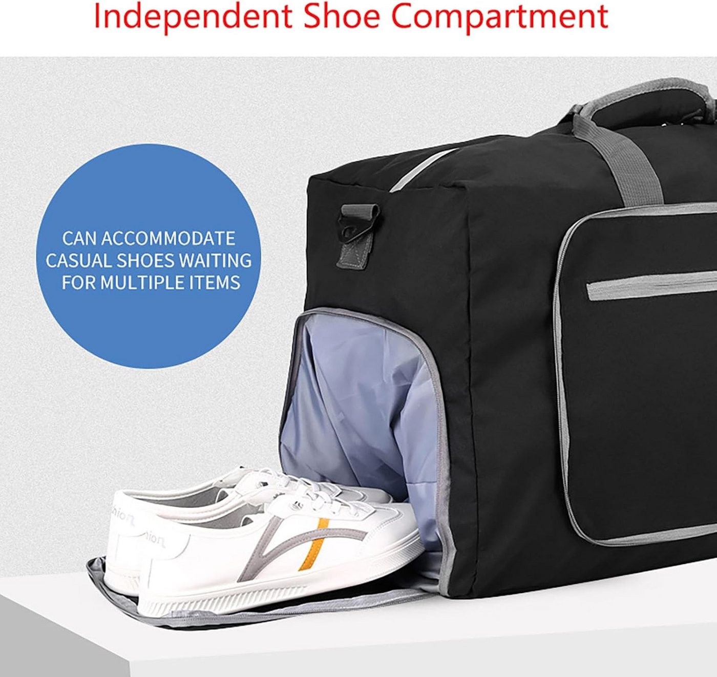 AURIVION Reisetasche Reisetasche faltbar & wasserfest, großes Fassungsvermögen, leicht (Set, 1-tlg., 1× Faltbare Reisetasche mit großem Fassungsvermögen), Ideal für Reisen, Sport und Alltag Bild 2
