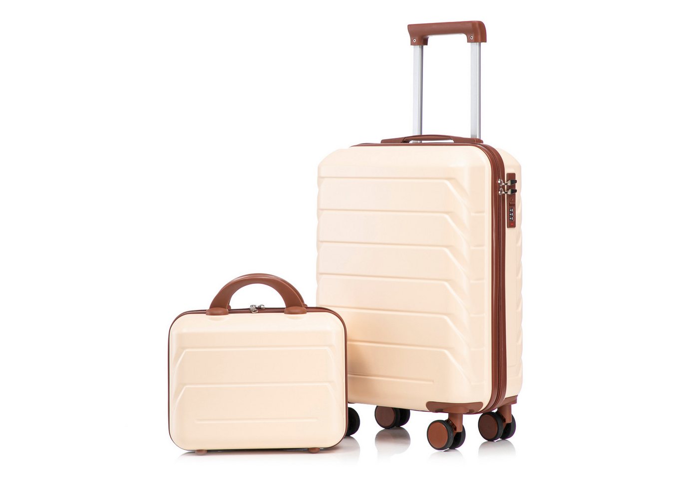 GLP Trolleyset Hartschalen Koffer S-M Set Reisekoffer Trolley, 4 Rollen, (Robustes Koffer-Set aus ABS-Hartschale, 2 tlg., 360° leisen Doppelrollen & verstellbarem Teleskopgriff), für Reisen, Wochenendtrips & Geschäftsreisen Bild 3
