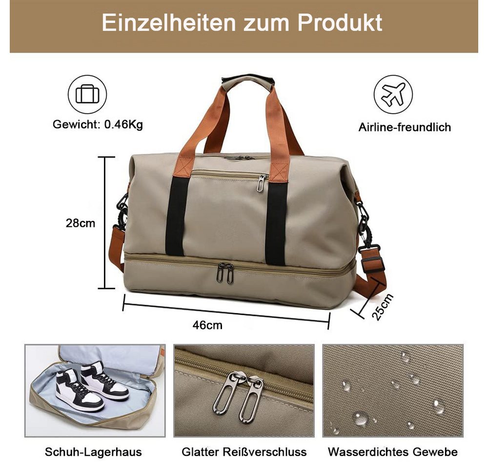 AFKSMILE Sporttasche Sporttasche für Damen und Herren, Reisetasche Groß Handtasche Bild 2