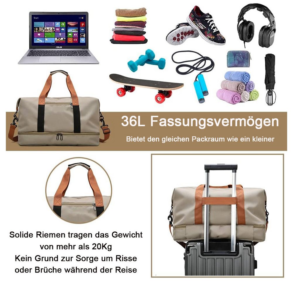 AFKSMILE Sporttasche Sporttasche für Damen und Herren, Reisetasche Groß Handtasche Bild 5