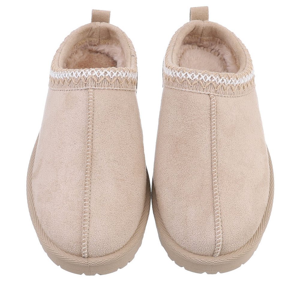 Ital-Design Bequeme Clogs für Damen mit dekorativen Details Snowboots (90457972) Flach Flache Stiefeletten in Beige Bild 3