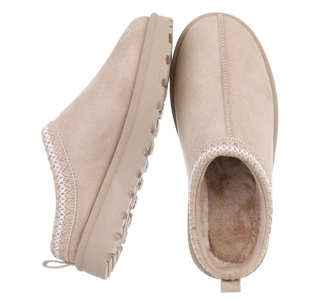 Ital-Design Bequeme Clogs für Damen mit dekorativen Details Snowboots (90457972) Flach Flache Stiefeletten in Beige Bild 5