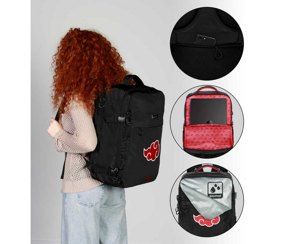 Naruto Reiserucksack Shippuden Schwarz 47 cm Handgepäck Laptop Backpack