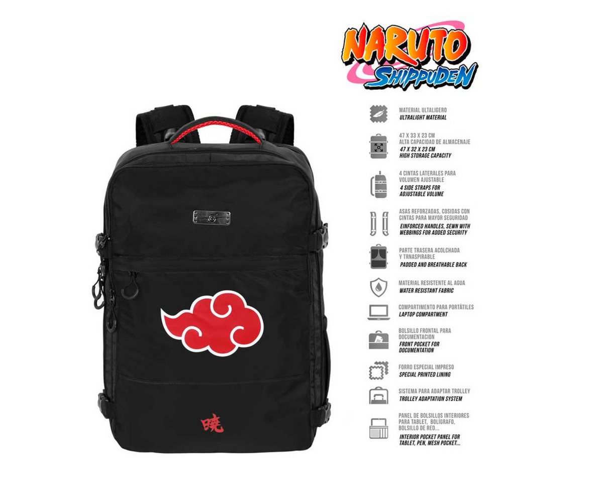 Naruto Reiserucksack Shippuden Schwarz 47 cm Handgepäck Laptop Backpack Bild 3