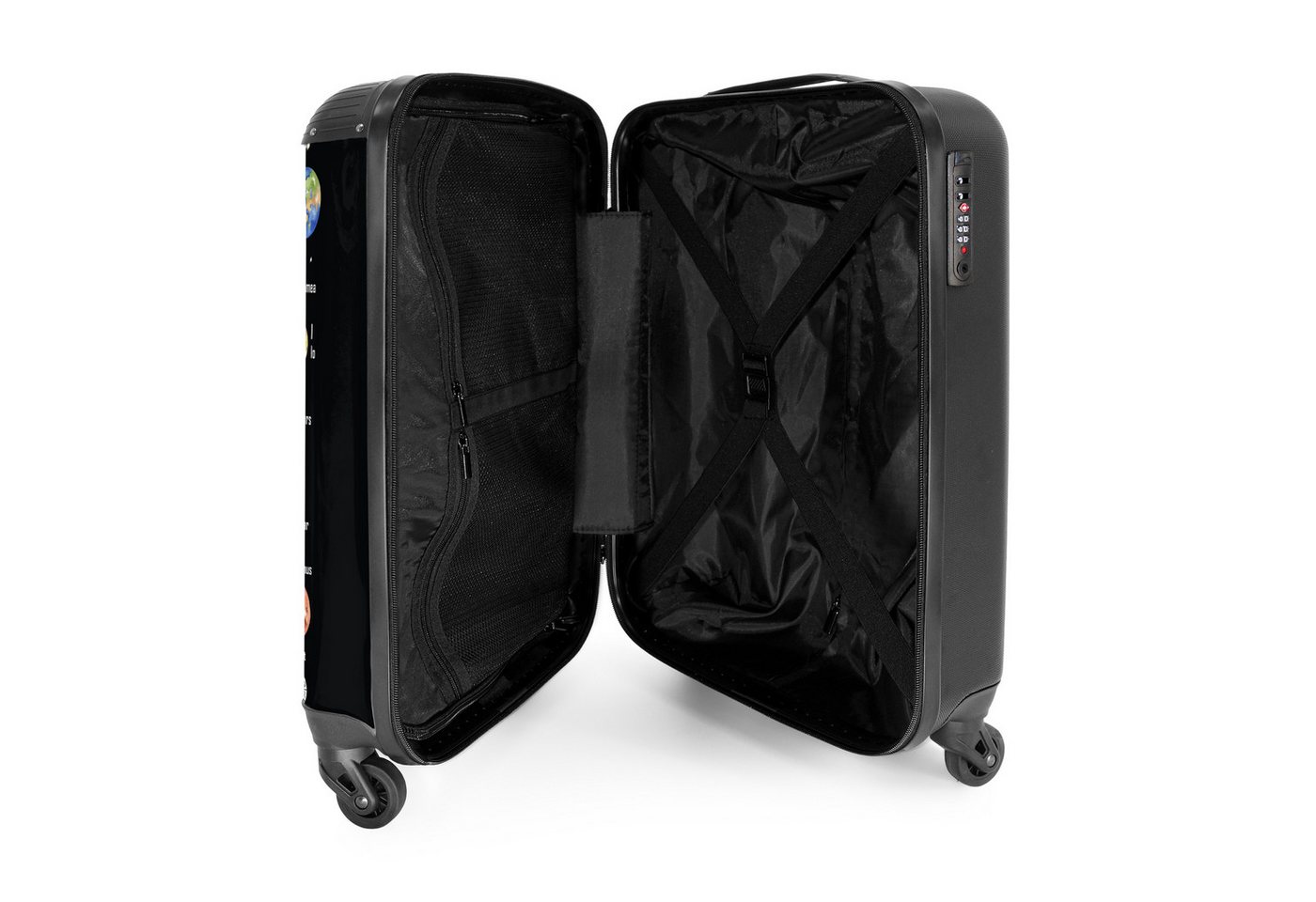 NoBoringSuitcases.com© Kinderkoffer Alphabet - Planeten - Weltraum - Astronaut - Kinder 55x35x20cm, Handgepäck Koffer, Hartschalenkoffer Kinder, Reisekoffer Jungen Bild 5