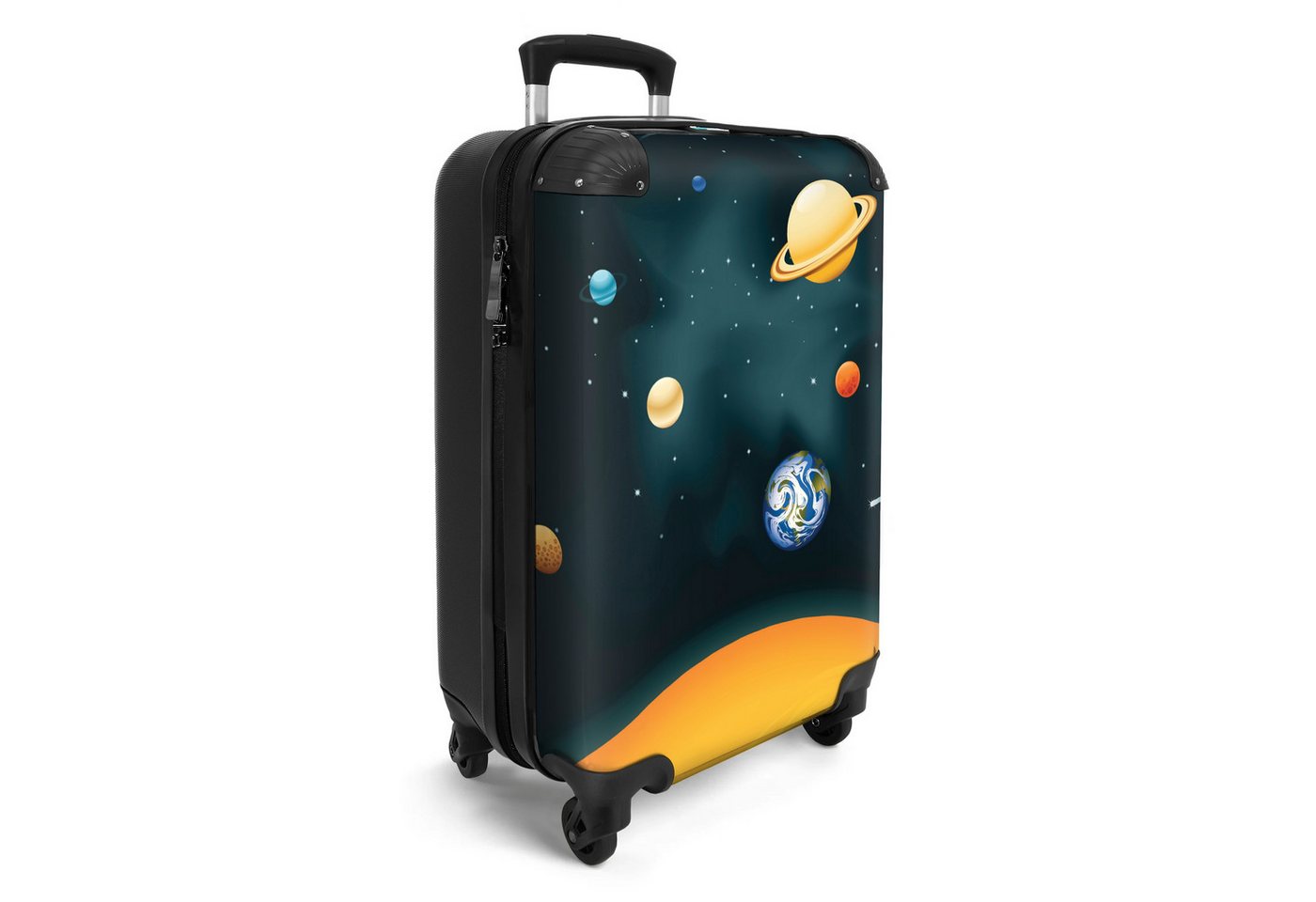 NoBoringSuitcases.com© Kinderkoffer Planeten - Weltraum - Erde - Kinder 55x35x20cm, Handgepäck Koffer, Hartschalenkoffer Kinder, Reisekoffer Jungen Bild 2