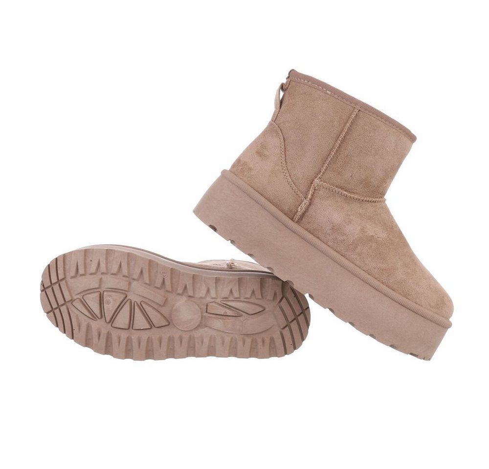 Ital-Design Bequemer Schaftschuh für Damen – stilvoll und warm Snowboots (84206787) Flach Plateaustiefeletten in Hellbraun