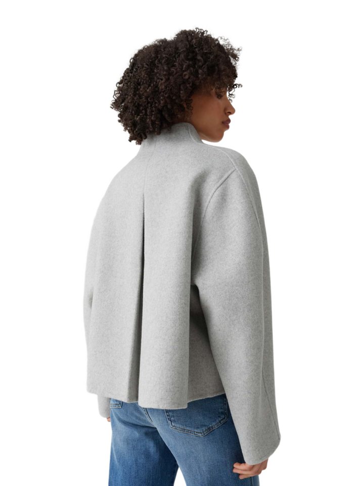 OPUS Kurzjacke grau,Outdoor,Wolle,Meliert,Stehkragen,Langarm,Weit Bild 4