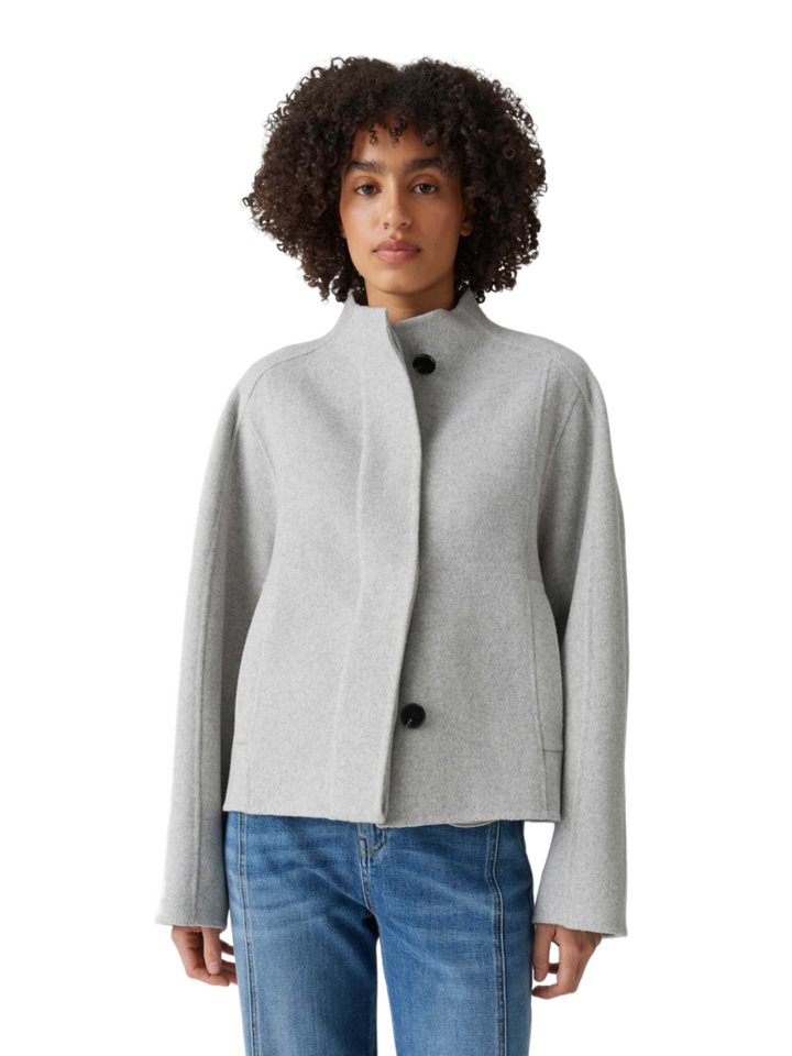 OPUS Kurzjacke grau,Outdoor,Wolle,Meliert,Stehkragen,Langarm,Weit Bild 5