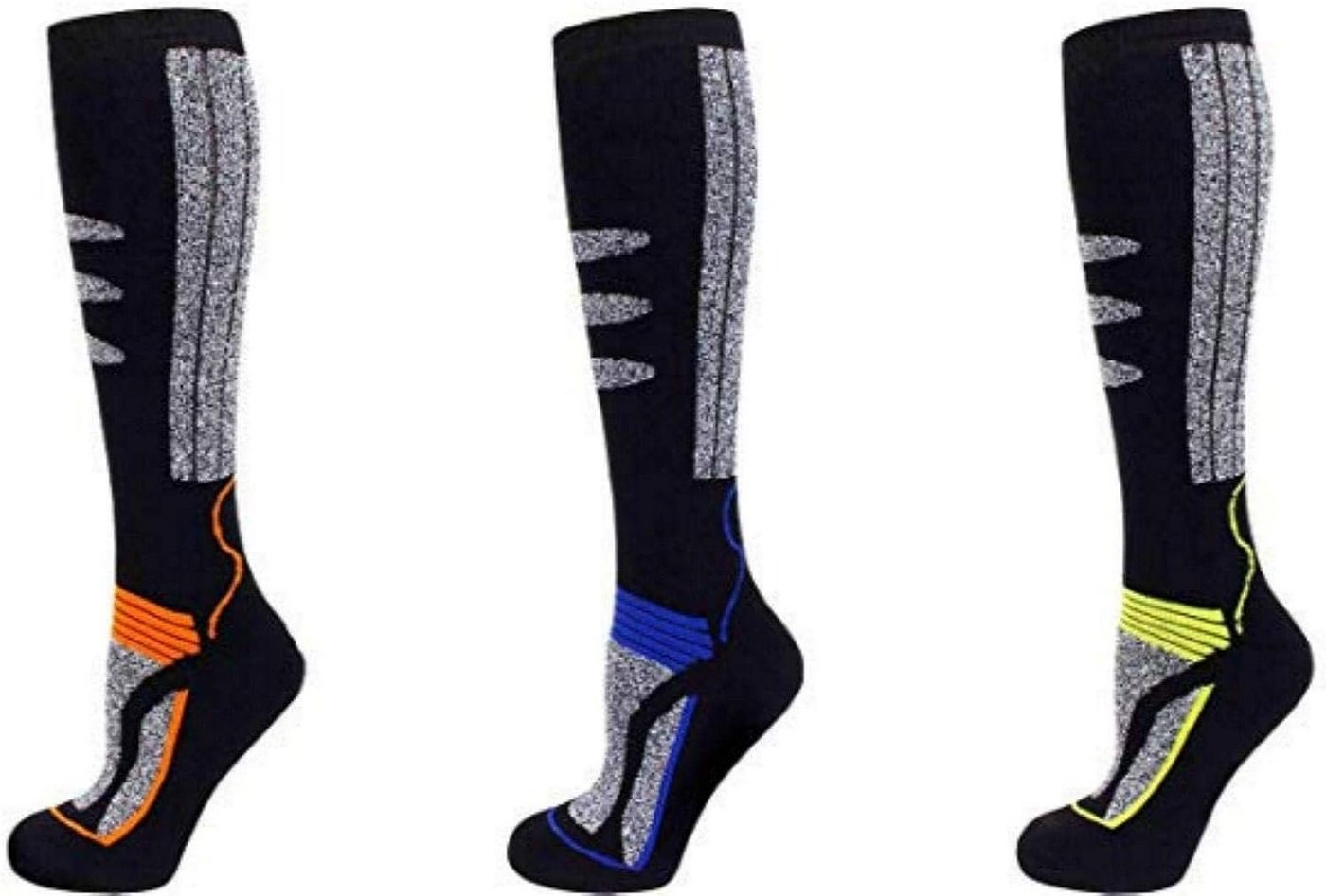 PistenSauser Sportsocken 3 Paar Thermo Kinder Skisocken, Ski Kniestrümpfe mit Antiloch-Garantie (3 Paar) mit schützender Spezialpolsterung Bild 2